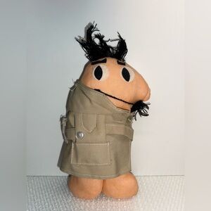 1970s Mr Flashmore Flashing Male Plush Detective Toy with Beige Coat